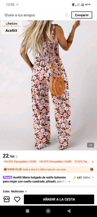Mono largo floral Shein Talla M