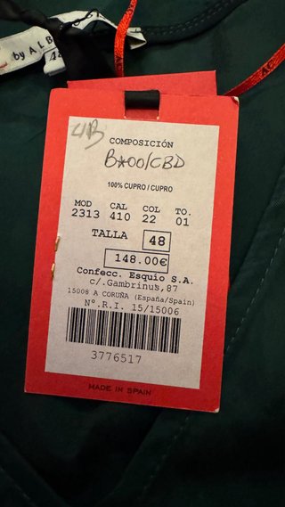 Blusa Alba Conde Verde Talla 48 Cupro