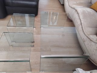 Conjunto de cristal curvado