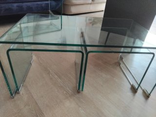 Conjunto de cristal curvado