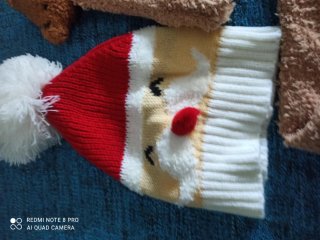 Gorros y bufanda de bebé oso y Papá Noel