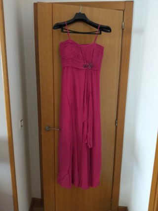 Vestido fiesta rosa largo