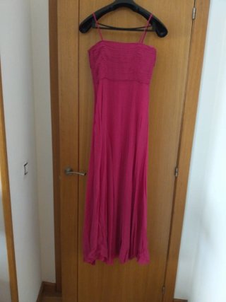 Vestido fiesta rosa largo