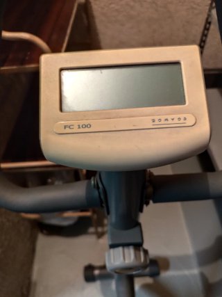 Bicicleta Estática Gris y Beige
