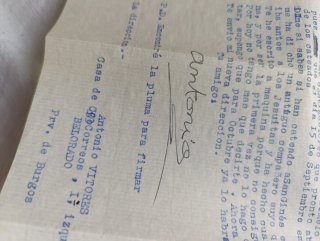 Carta antigua 1950 España