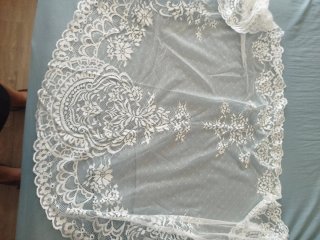Manteleta Fallera Blanca Media Luna