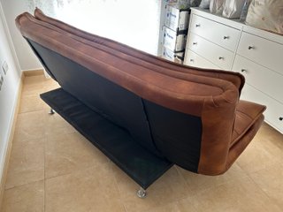 Sofá-cama Conforama Piel Sintética Marrón