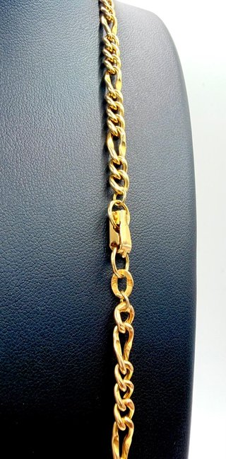 CADENA FÍGARO MACIZA DE ORO 18K. Peso: 17,42g