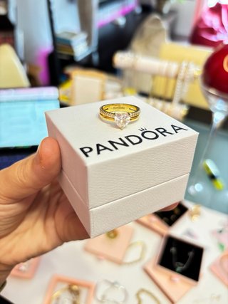 Anillo Pandora Corazón Dorado 56