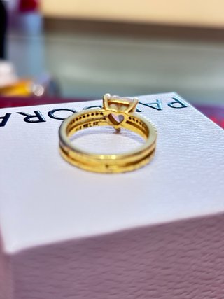 Anillo Pandora Corazón Dorado 56