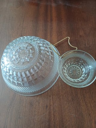Juego cuencos cristal con soporte