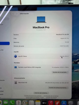 MacBook Pro M1 Pro 2021 14” 16GB RAM 512GB SSD