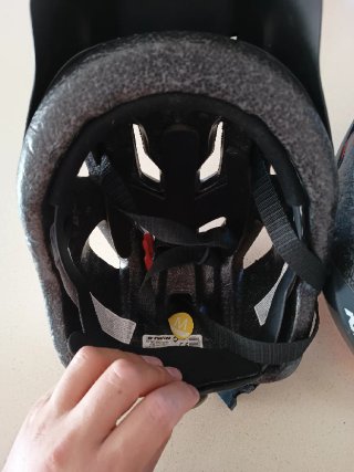 Casco Btwin Talla M Gris y Naranja