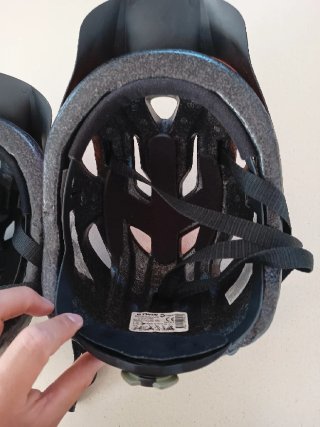 Casco Btwin Talla M Gris y Naranja