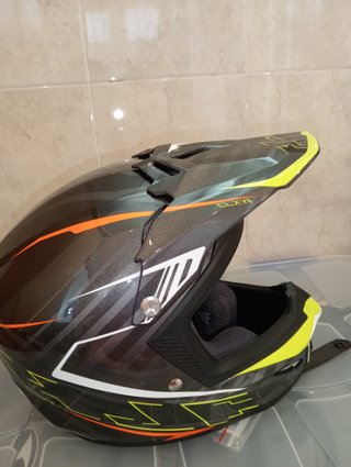 Casco Moto Negro y Amarillo Enduro/Motocross