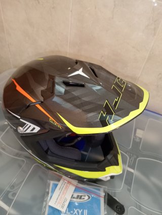 Casco Moto Negro y Amarillo Enduro/Motocross
