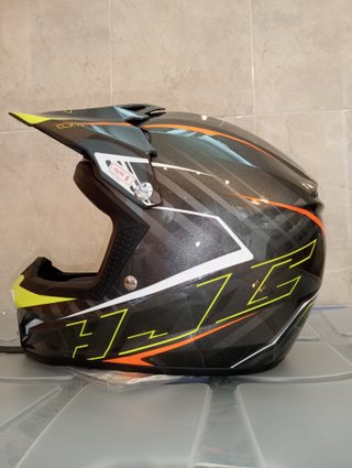 Casco Moto Negro y Amarillo Enduro/Motocross