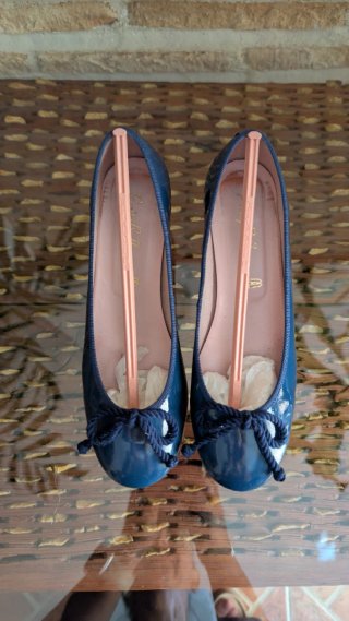 Bailarinas charol azul tacón Pretty Ballerinas