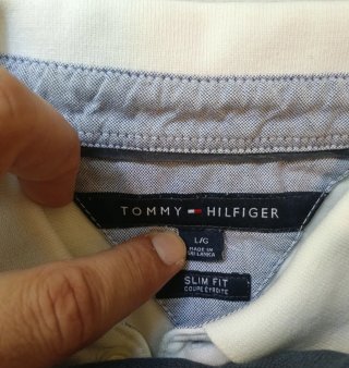 Polo Tommy Hilfiger Blanco Talla L