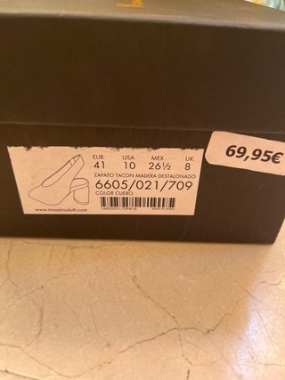 Zapatos piel tacón redondeado Talla 41