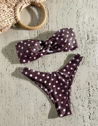 Bikini lunares marrón
