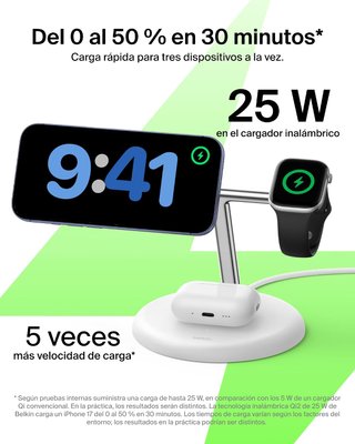 Belkin UltraCharge Pro 3-in-1 Qi2 25W Nuovo