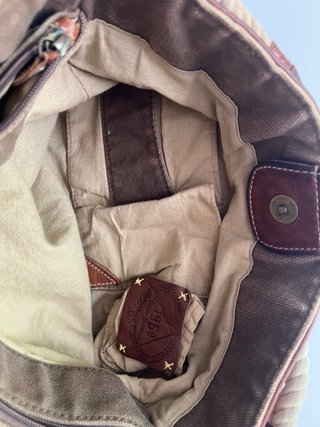 Bolso GAP Lona y Piel Beige/Marrón