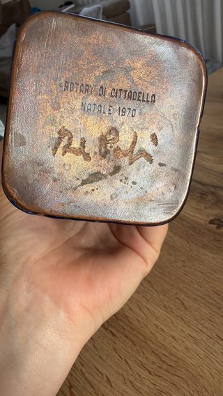 Vaso rame smaltato a fuoco Paolo de Poli