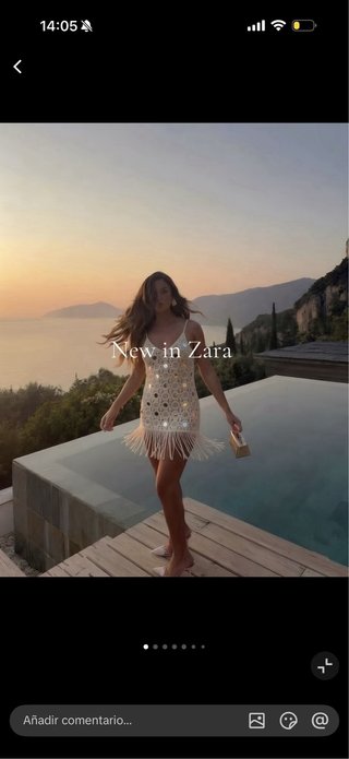 Vestido Zara crochet espejos flecos