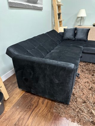 Sofá Cama Negro Tela