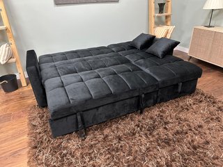 Sofá Cama Negro Tela
