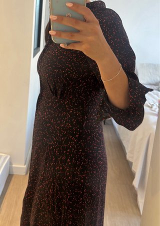 Vestido midi Compañía Fantástica negro/rosa