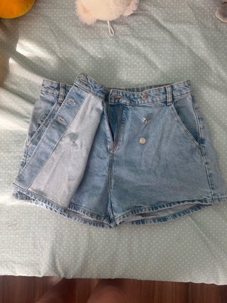 Falda pantalón vaquera Zara azul claro talla L