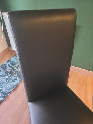 Conjunto 6 Sillas Polipiel y Madera Wengué