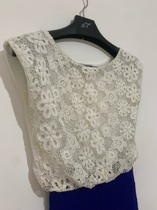 Abito a tubino bianco e blu