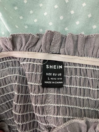 Top fruncido gris malva SHEIN talla L