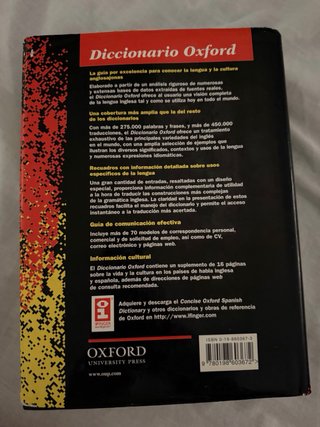 Diccionario Oxford español inglés sin CD