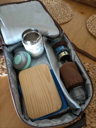 Mochila picnic lona y piel