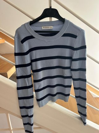 Jersey Stradivarius rayas azul marino Talla S