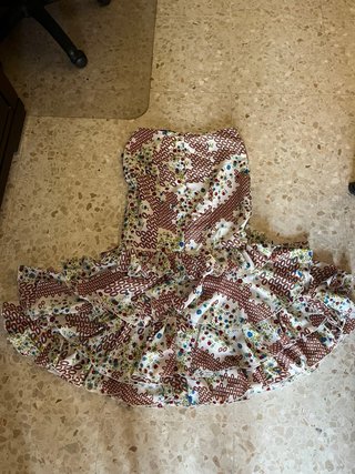 Traje Flamenca 2 Piezas Rojo y Multicolor