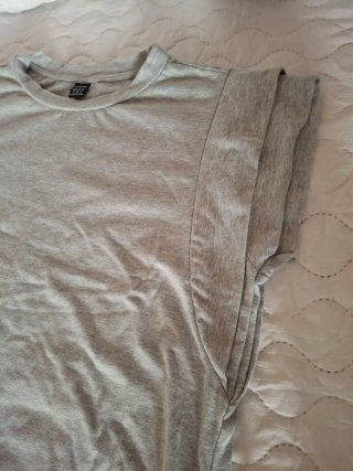 Vestido camiseta gris con bolsillos Talla S