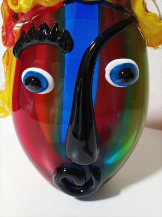 Jarrón Murano Estilo Picasso Multicolor