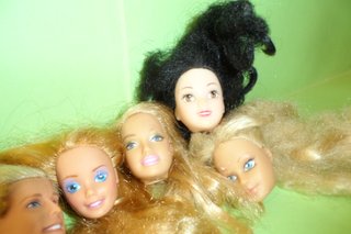 Lotto 5 teste barbie testine difetti reroot custom