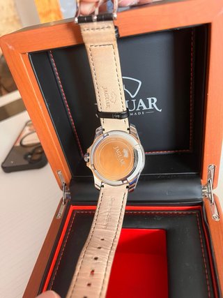 Reloj Jaguar Caja Madera Negra y Plata