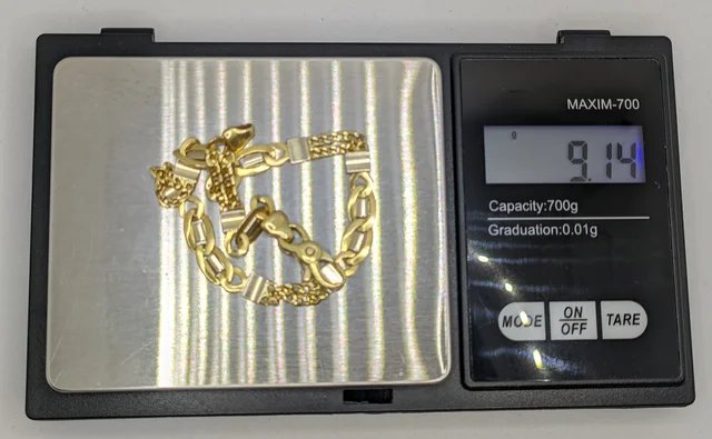 Pulsera Oro 18k Combinado 9.14g 20.5cm