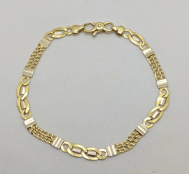 Pulsera Oro 18k Combinado 9.14g 20.5cm