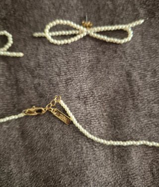 Conjunto Zara: Collar y Pendientes Lazos Perla
