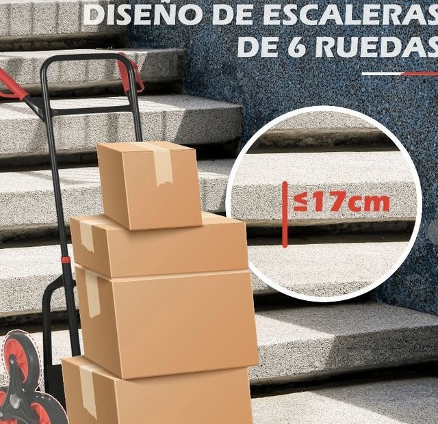 Carretilla Plegable para Escalera con Ruedas