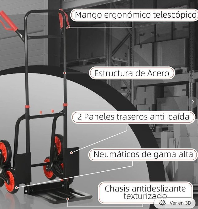 Carretilla Plegable para Escalera con Ruedas