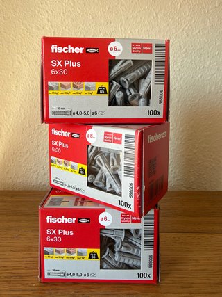 3 Cajas Tacos Fischer SX Plus 6x30mm